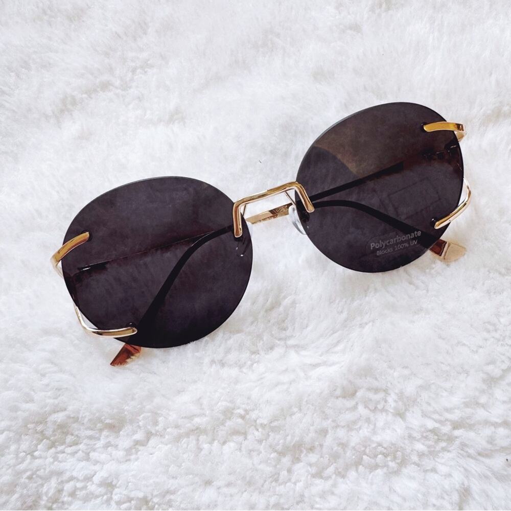 Ruth Black Round Metal Sunglasses - Picture 3 of 11